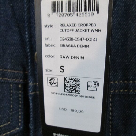 G-Star RAW frayed-edge cropped jacket Sz S NWT - Picture 12 of 12